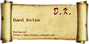 Danó Kolos névjegykártya